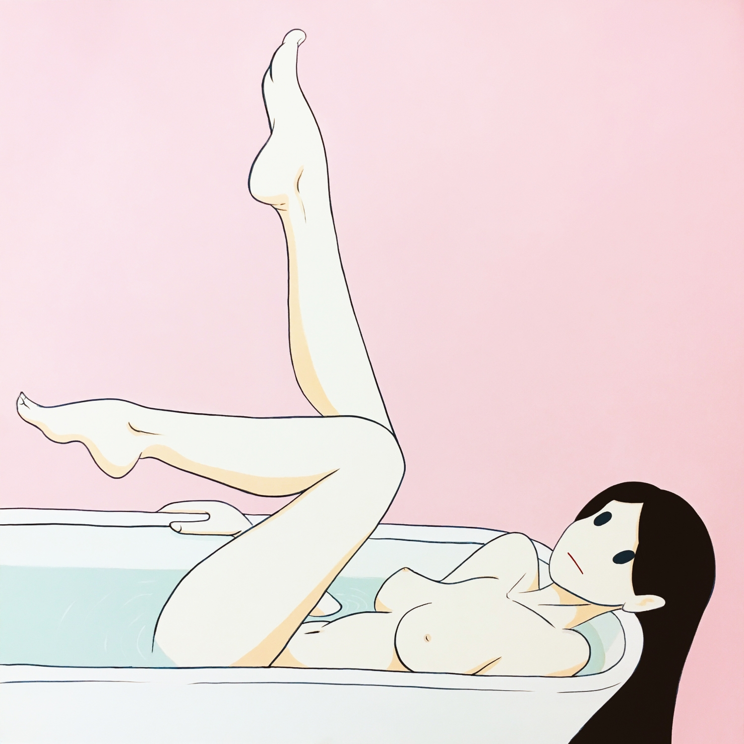 girl takes french bath